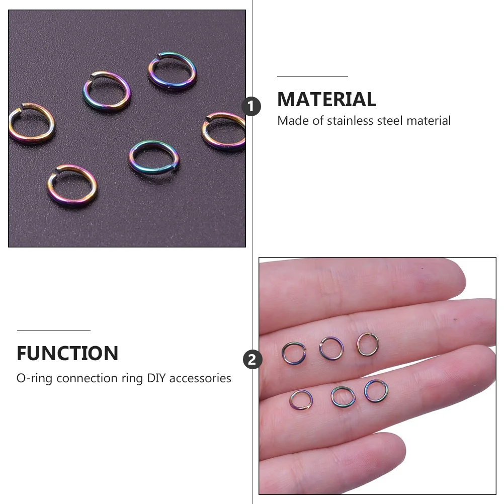 

100Pcs Stainless Steel Jewelry Jump Rings Colorful Open O Rings DIY Necklace Bracelet Accessories Open Jump Ring