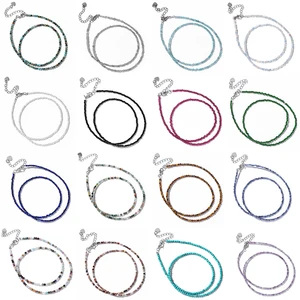 2mm Natursteinkontaktketten für Frauen und facettierte Männer und Monster stromabwärts 8 Hauptverkäufe einheimische Perlen Halskette - №3