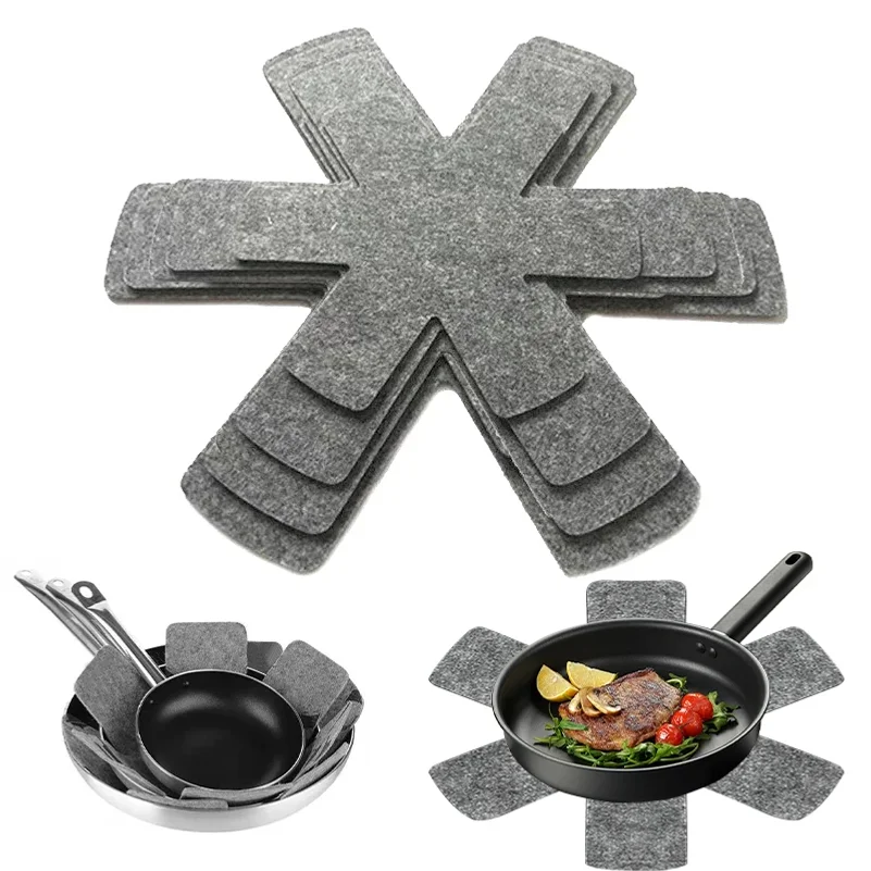 3 Sizes Non-woven Pot Pan Protectors 9/12/18 Pack Anti Scratch Cookware Separator Pads Kitchen Pan Divider Storage Pads