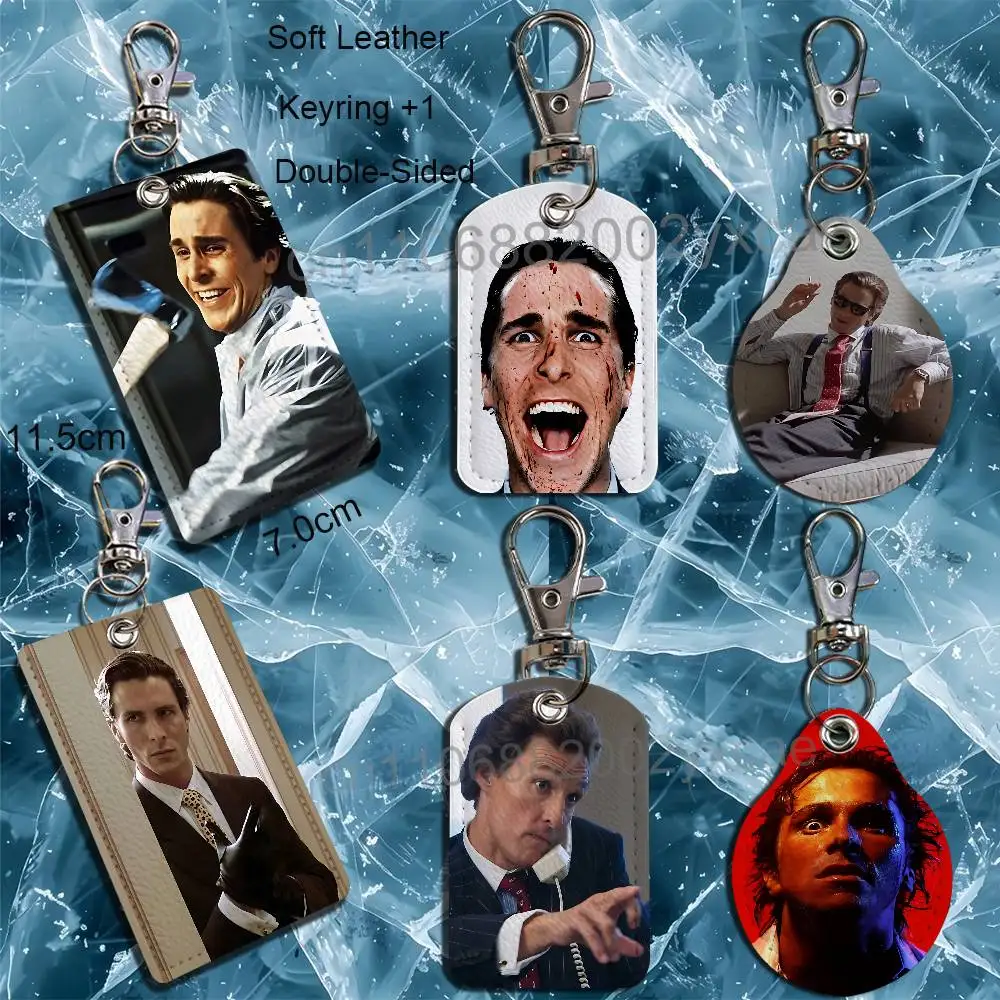 Patrick Bateman American Psycho Cartoon Singer Anime Card Keychain Fashion Pendant Bag ID Door Card Holder Bus Card Cute Adult