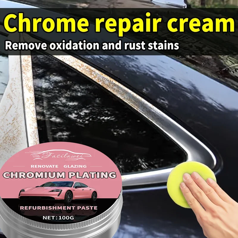 

Car Chrome Parts Restoration Repair Paste, for Door Handles and Window Bright Strips, Automotive Grille Maintenance Product, Fla