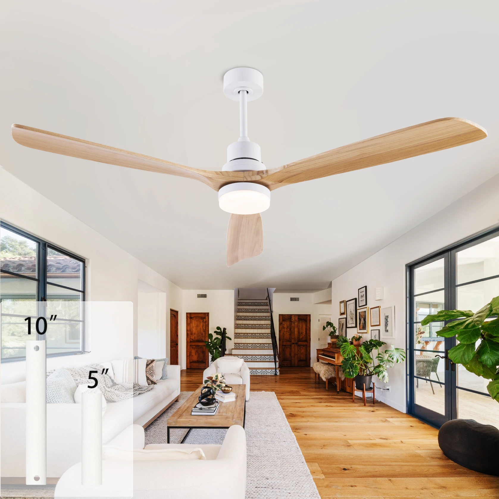 Modern With Remote Control LED Ceiling Fan With Light 6-speed Adjustable DC Motor Reversible Blade Ceiling Lamp Fans Decoration
