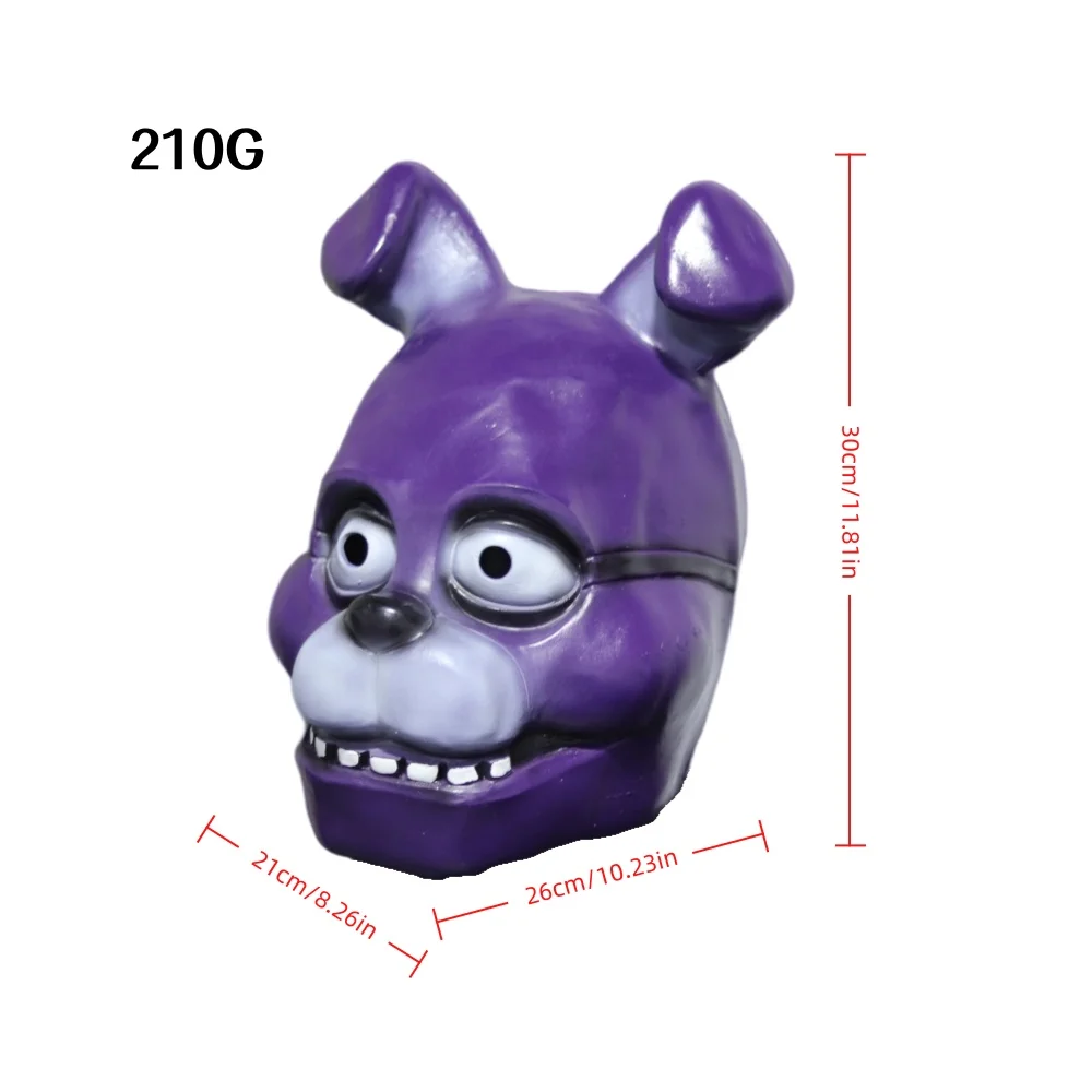 Bonnie Maske Five Nights at Freddy's Cosplay Latex-Maske Lila Bär Vollgesichtsmaske für Halloween-Party Karnevalskostüm Requisiten – Detail 5