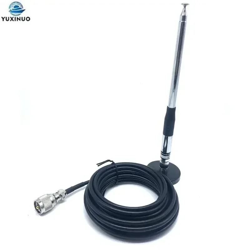 27Mhz 20W 1.5dbi BNC Male Connector Whip Antenna + Magnetic Base PL259 Male Adapter for Cobra Midland Uniden Anytone CB Radio