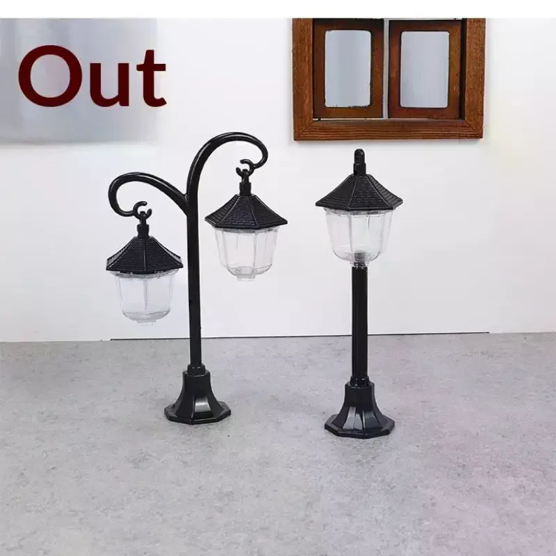 Farolas para casa de muñecas, modelo de casa de muñecas en miniatura, luces de paisajismo, adornos, decoración para casa de muñecas, juguetes para juego de imitación, 1/12