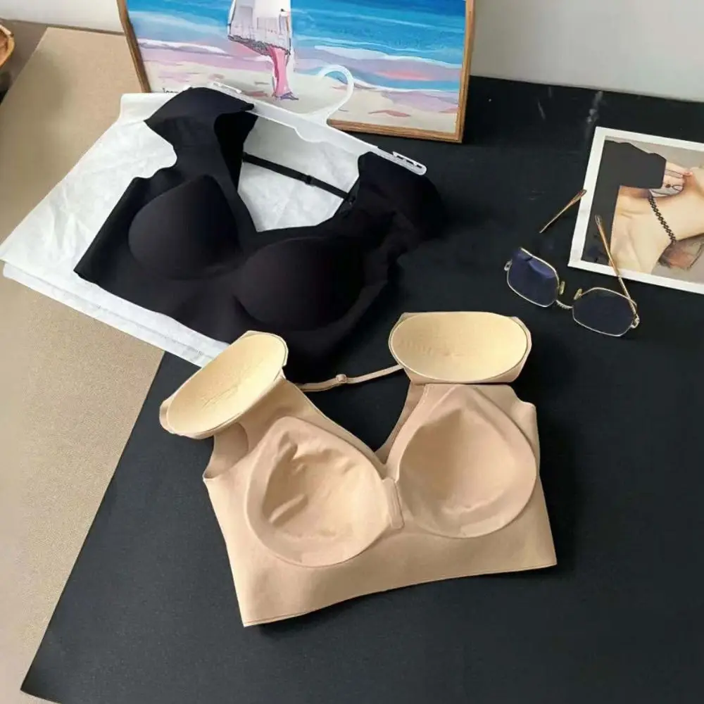 V-hals haakse schouderbeha Naadloze borstbinder Draadloze beha Bustier Onzichtbaar ondergoed voor dames Meisjes Shapewear