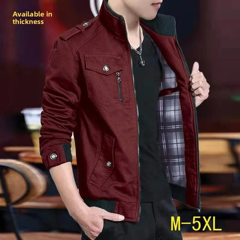 

Slim Fit Stand up Collar Jaet for Men Youth Faion Urban Sle Winter Outerwear Thin Jaet with Zipper ket