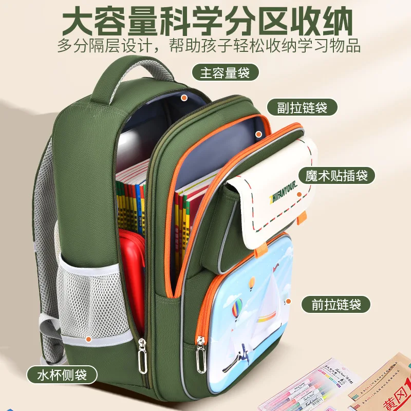 Tas Ransel Baru Kelas 1-4, Kapasitas Besar, Pelindung Tulang Belakang, Pengurang Beban untuk Anak SD Laki-laki Perempuan, Tas Ransel Ergonomis untuk Anak