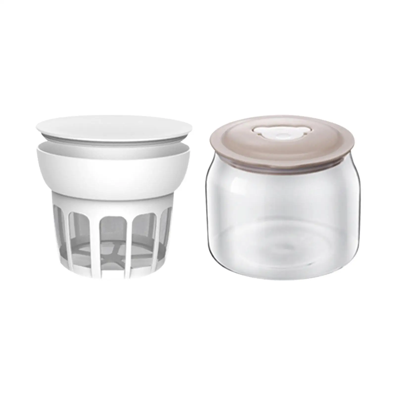 

Whey Separator with Lid,Food Strainer Nut Milk Container Glass,Yogurt Maker