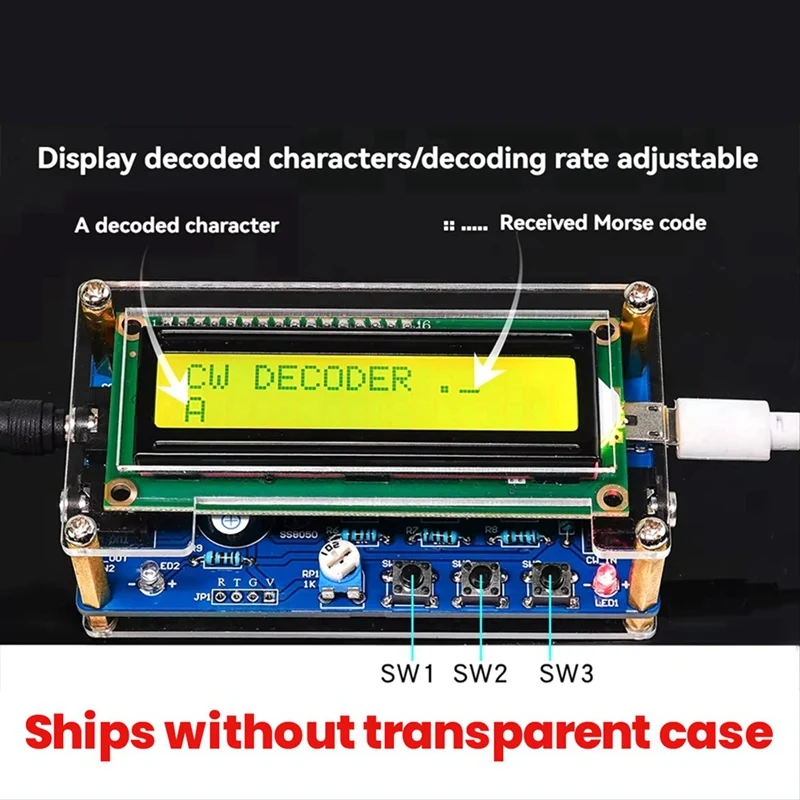 Hot-A39R-Upgraded CW Morse Code Decoder DIY Kit With Digital LCD CW Trainer Morse Code Decoder DIY Electronic Component Kit