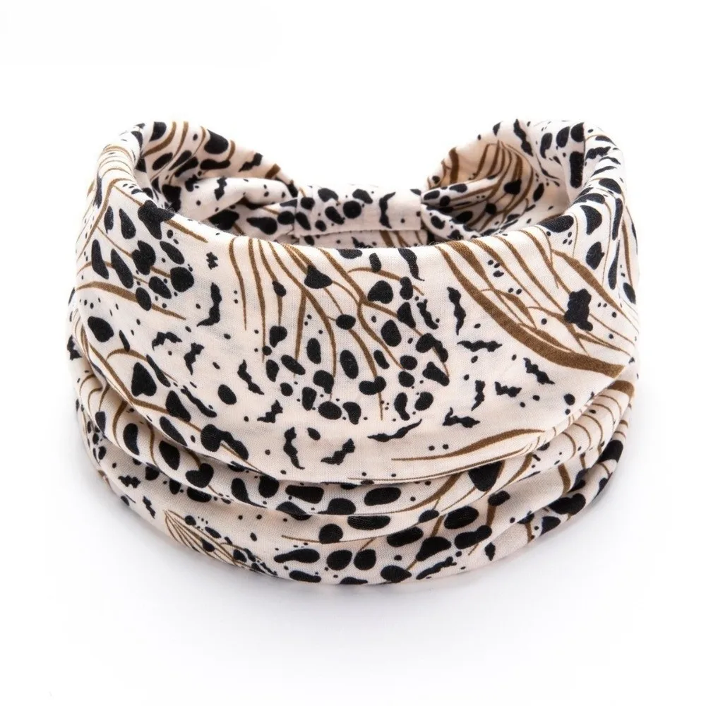 

New Leopard Pattern Boho Headband Wide Breathable Knotted Hairband Sweatproof Elastic Sport Headwear Yoga