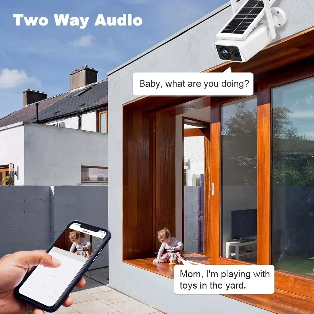 4MP Wifi Solar Camera Wireless Built Battery Power Outdoor 4K 8MP IP Camera IP66 PIR Video Surveillance Security Bullet Cameras