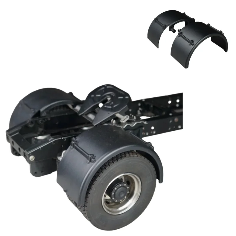 Único Eixo Fender Asa para Caminhão RC, Guarda-lamas para 1/14 Tamiya RC Caminhão, Scania MAN TGS Volvo Benz Tamiya Scaleclub LESU GRAU, Peças do trator