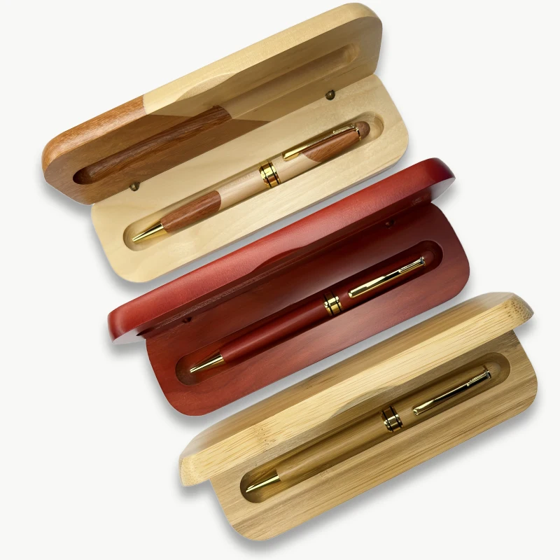 

Custom Wood Ballpoint Pen Laser Engrave LOGO Text Personalized Sign Pen for Family Company Friend Gift Box Available