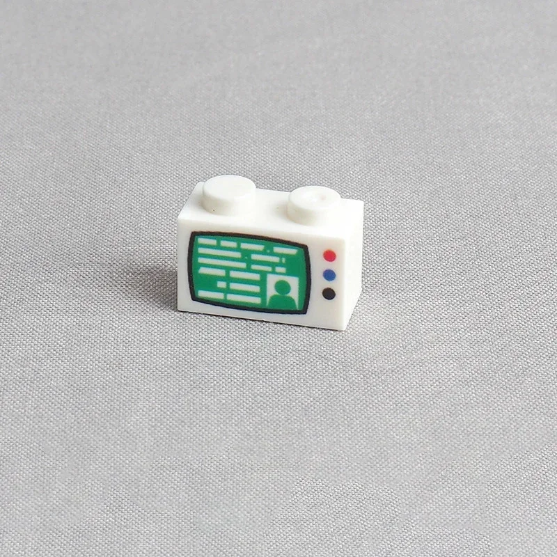 MOC 10PCS Bricks Part Printed 3004 TV Screen Button Diagram Pattern Building Blocks 3004px4 Compatible Particle DIY Toy Kid Gift