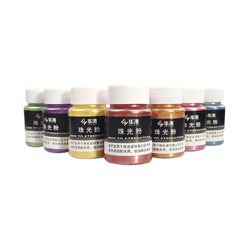 ซ่อมหนังวัสดุ Pearlescent หนัง Pigment Powder Pearlescent สีชมพูวางผงสี Pearlescent ผงแฟลชผง G