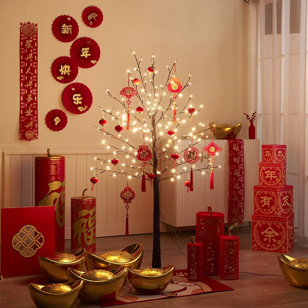 New Year Tree Lantern Home Indoor Decoration Festive Lighting for New Year's Day Celebration