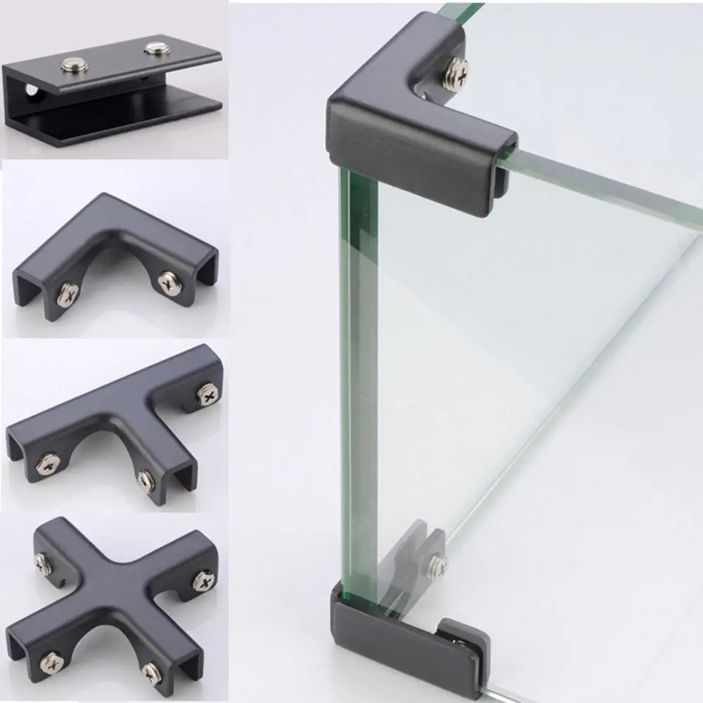 New Aluminum Alloy Angle Corner Code Reinforcement T-cross Fixing Clip Rustproof Hardware Corner Buckle Glass