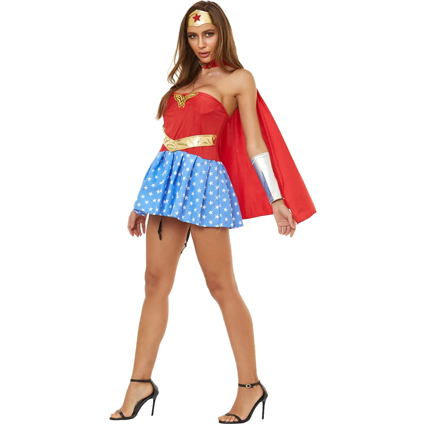 Halloween Sexy Wonder Kostuum Superheld Vrouwen Supergirl Vrijgezellenfeest Fantasia Cosplay Verkleedkleding