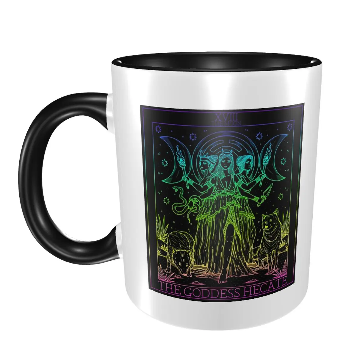 Hekate Triple Goddess Goth Occult Halloween Witch Mug Funny Ceramic Coffee Cups Tea Mugs Milk Cup Drinkware Gifts for Woman Man