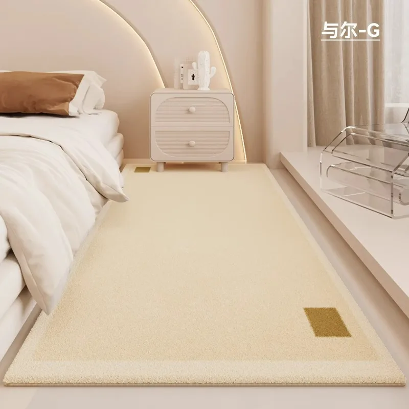 

Premium Faux Cashmere Rug Warm-Toned Thickened Cream Style Bedroom Carpet Living Room Coffee Table Floor Mat