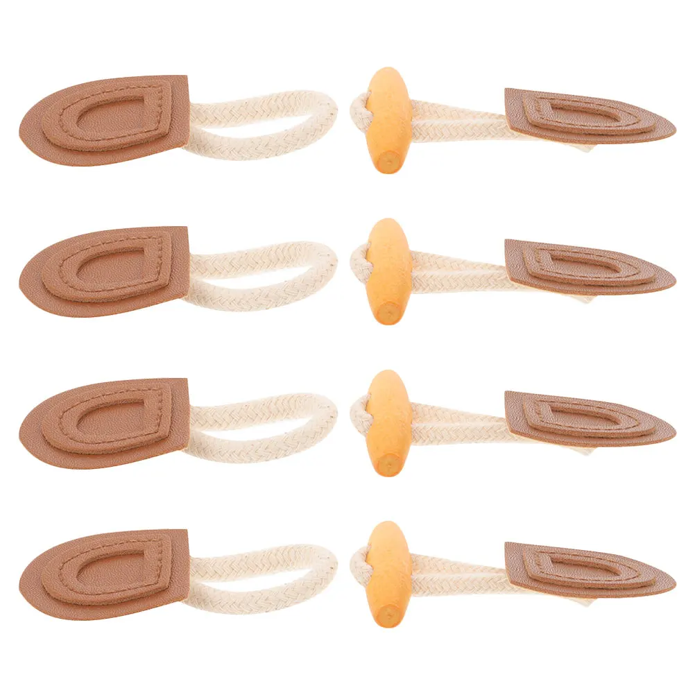 

4 Sets Horn Toggle Buckles Fashionable Coat Buttons for Wool Trench Coats Jackets Durable Wood Closures Vintage Clothes