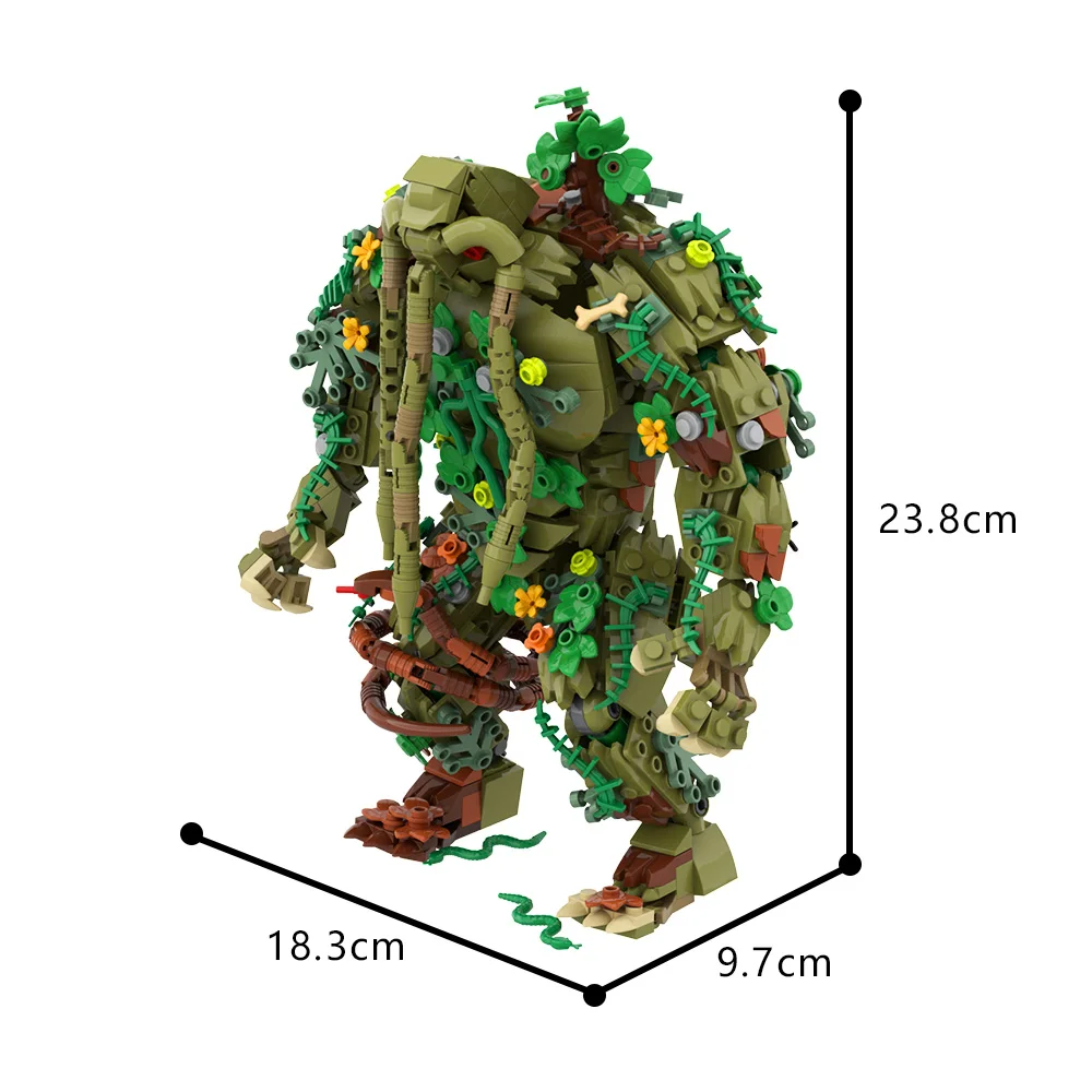 Gobricks MOC Malveled Man-Thing Ted Building Blocks Movies Werewolf DIY Model Brick Humanoid Mutate Swamp Monster Toy Gift