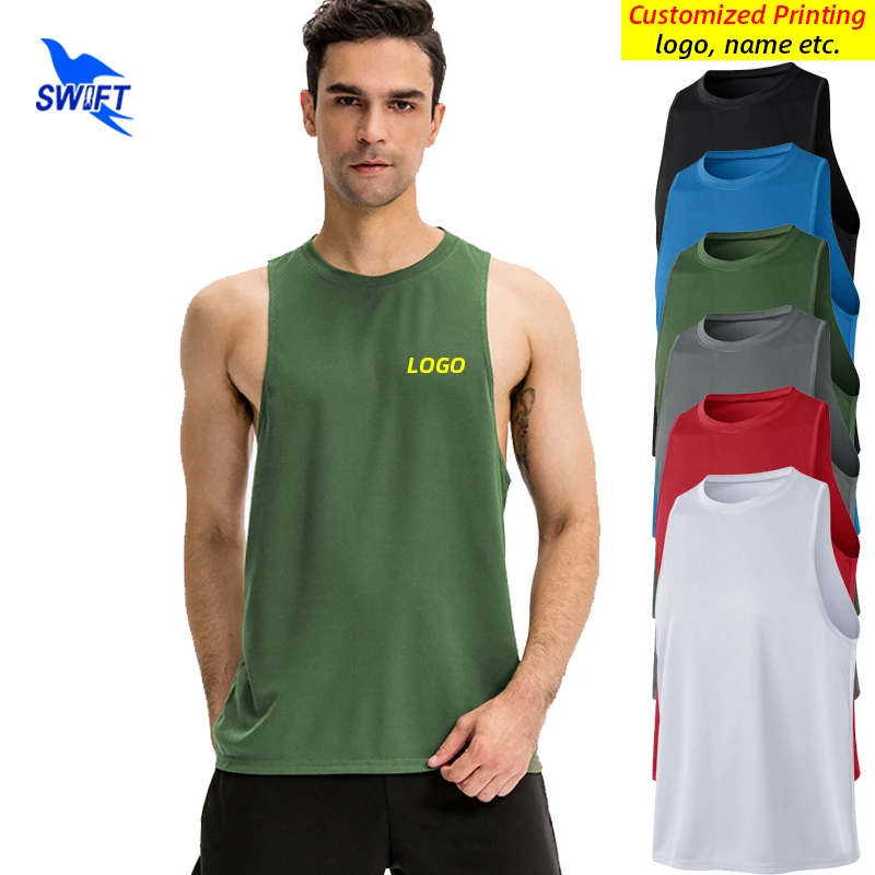 Summer Breathable Mesh Sports Tank Tops Men Quick Dry Running Vest Gym Fitness Sleeveless T Shirt Workout Sportswear Customized