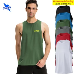 Summer Breathable Mesh Sports Tank Tops Men Quick Dry Running Vest Gym Fitness Sleeveless T Shirt Workout Sportswear Customized