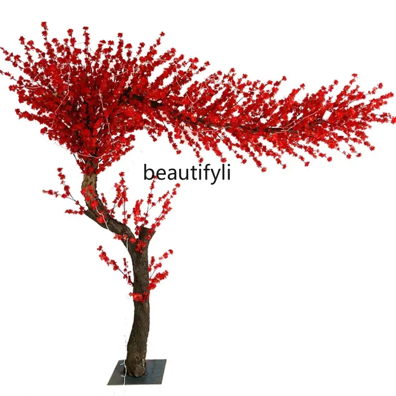 

A48 Simulation plum blossom tree living room tea plum blossom simulation tree bonsai interior decoration wishing tree