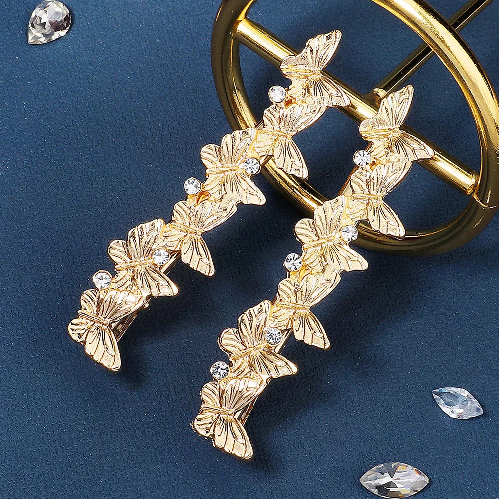 

2pcs Duckbill Clip Butterflies Design Vintage Barrette For Women Girls Stylish Hair Accessories Occasions Curly