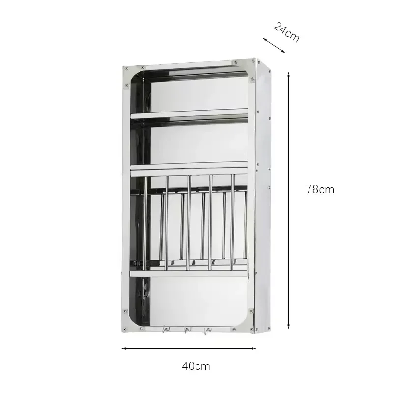 Customized 304 Stainless Steel Wall Mounted Eco-Friendly Height Adjustable Storage Trays for Dish Bowl Food Storage Kitchen