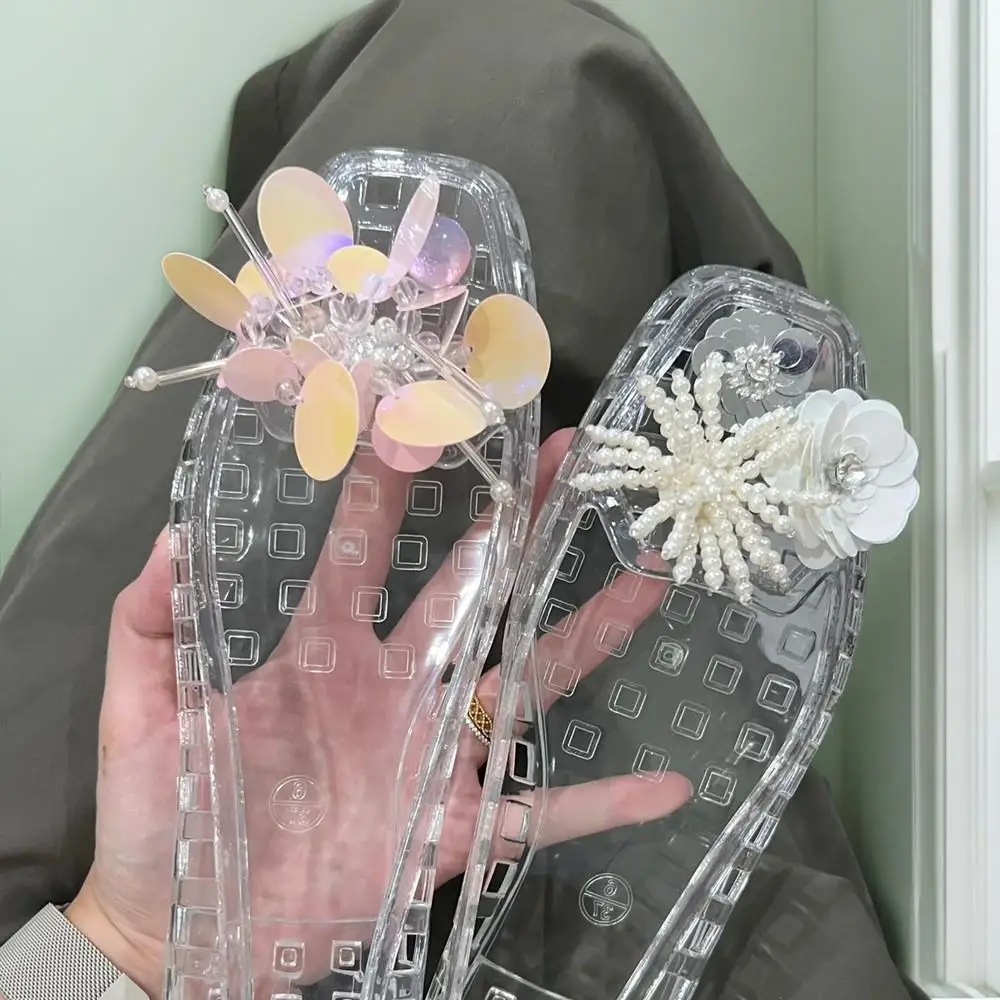 

Korean Handmade Beaded Crystal Shoe Charms PVC Transparent Tassel Pendant Flower Sandals Shoe Buckle Shiny Sequin Shoe Ornaments