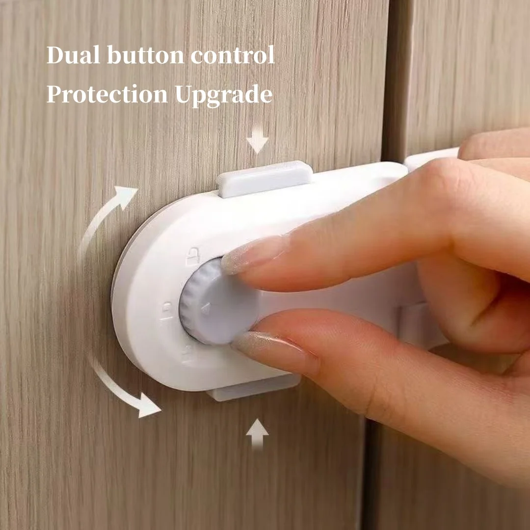 Multi functional baby safety lock, Triple Unlock, Safety lock buckle suitable for home cabinets, drawers, and refrigerators