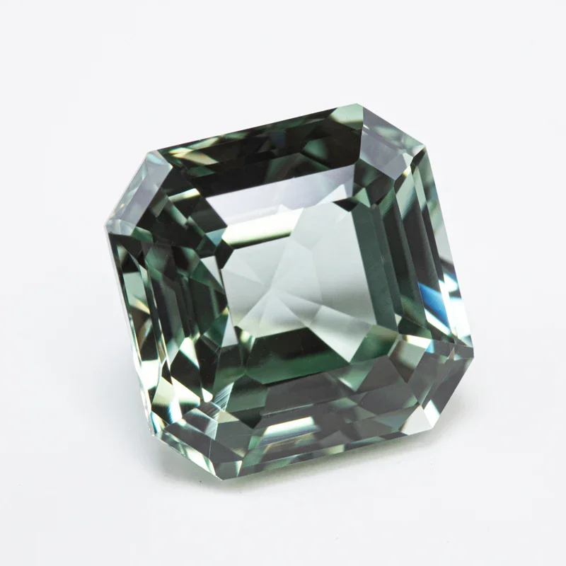 Top Lab Grown Sapphire Square Chamfer Cut Green Color VVS1 Selectable AGL Certificate Charms DIY for Jewelry Making Materials