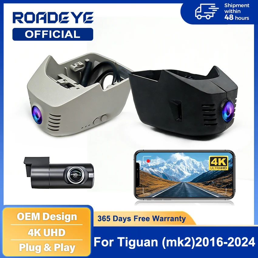 Dash Cam For Tiguan (mk2)2016-2020 2021 2022 2023 2024,Plug and Play Car DVR 4K 2160P Dashcam for Car Camera Video Recorder