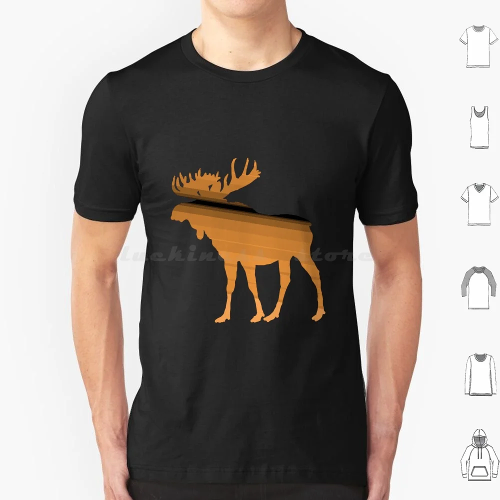 

Moose-Legendary Animals T Shirt Big Size 100% Cotton Moose Camping Canada Funny Moose Nature Animals Deer Elk Legendary Animals