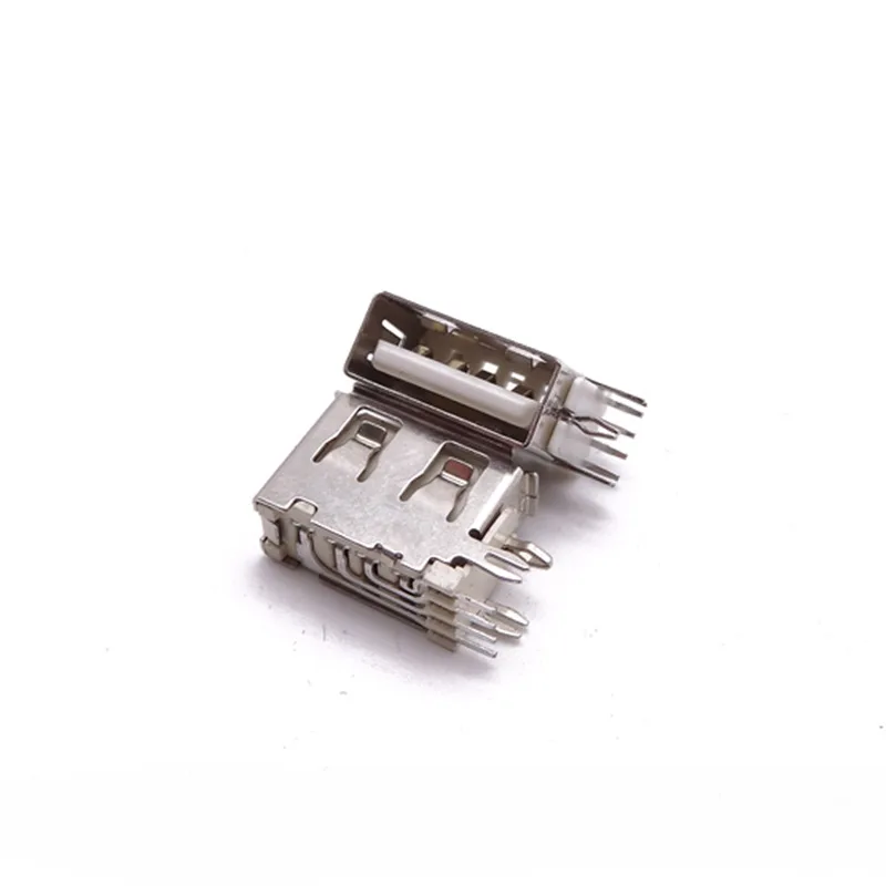 For USB2.0  female seat side plug USB female seat short body 10.0 O pin board, straight edge crimping