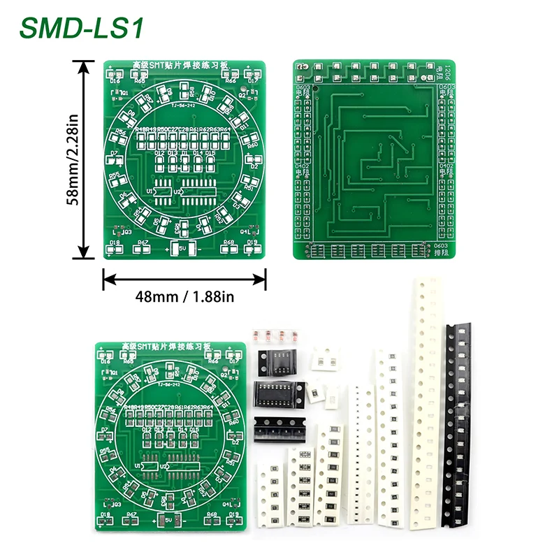 Soldering Practice Three-Piece Set SMD Circuit Board LED Electronic SMT Component DIY PCB Kit Project Tools Basic Soldering Kit