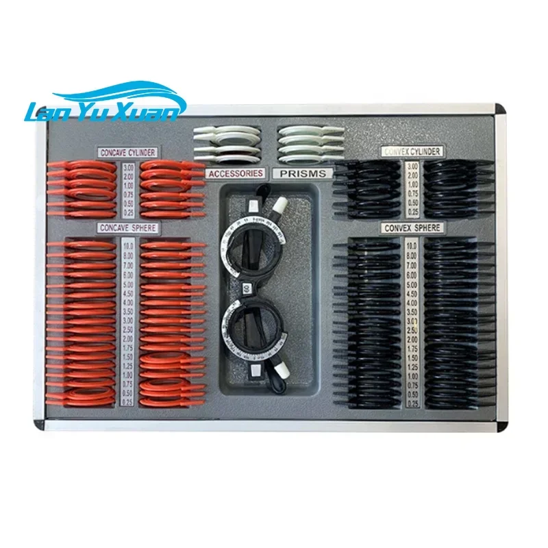 Eye Exam Optometry Equipment 104 pieces Trial Lens Set ophthalmic lenses plastic rim trial lens set testing visual