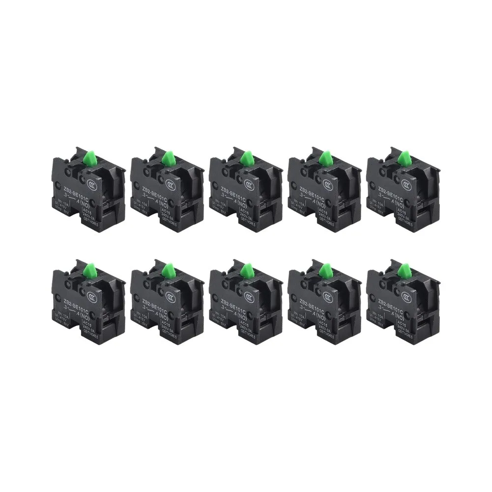 10PCS XB2 Contact- Blocks ZB2-BE101C NO/ZB2-BE102C Block Momentary Push Button Switch 10A600V For Industrial Control Panels