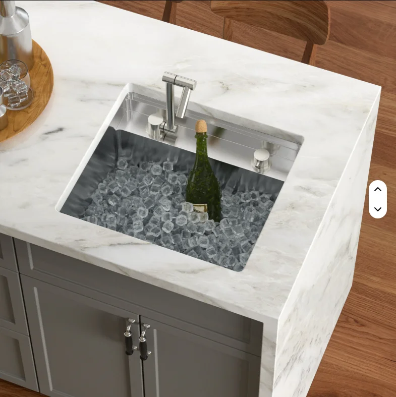 Undermount  Bar Sink Workstation 21 X 19 Stainless Steel Wet Bar Prep Single Bowl 16 Gauge Small Kitchen Sink with Cutting Board