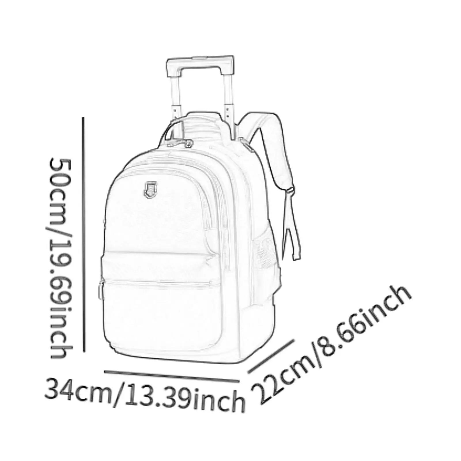 Rollbare Reisetasche, multifunktionaler Handgepäck-Rucksack für Fitnessstudio, Reisen, Computer