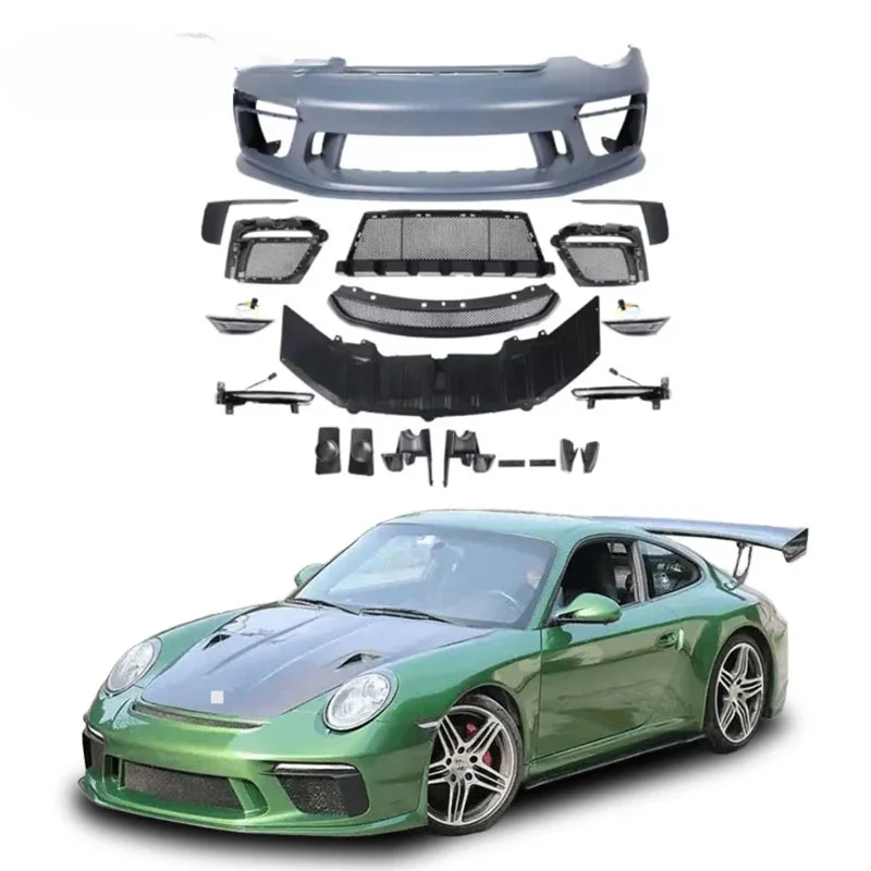 FLDZ Front Bumper Side Skirts Rear Bumper Assembly Gt3 Style Body Kit For 911 997 Upgrade Gt3 Front Bumper Body kit