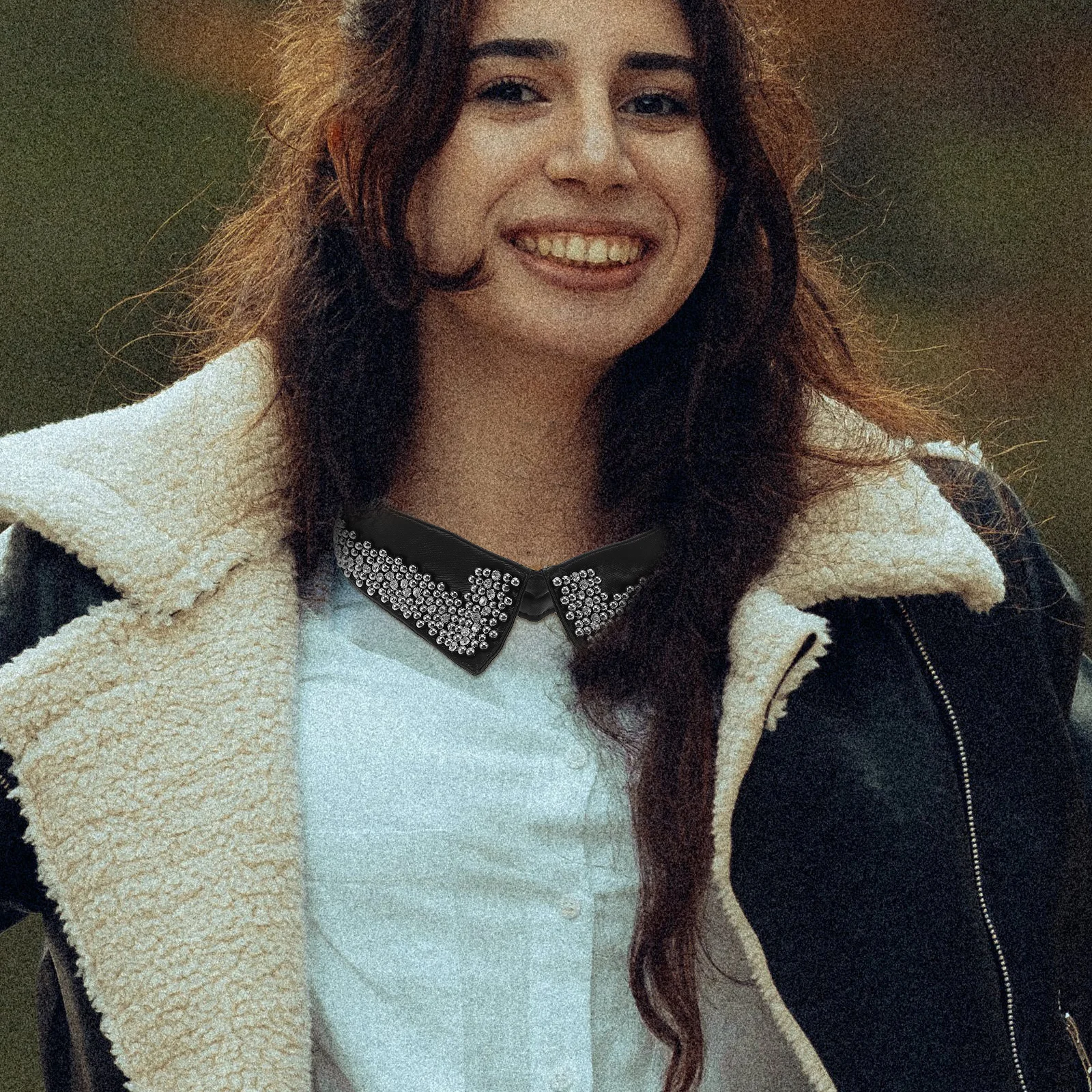 Elegant Black Beaded Faux Collar Detachable Blouse Necklace Stylish Accessory for Women Vintage Fashion Easy to Use