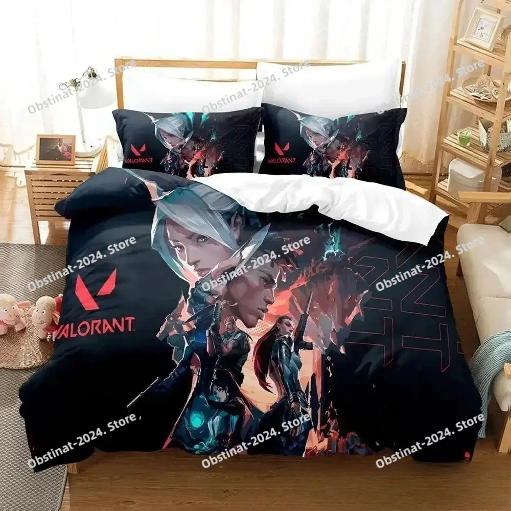 

New Game Jett Valorant Bedding Set Single Twin Full Queen King Size Bed Set Adult Kid Bedroom Duvet cover Sets Anime yataklar