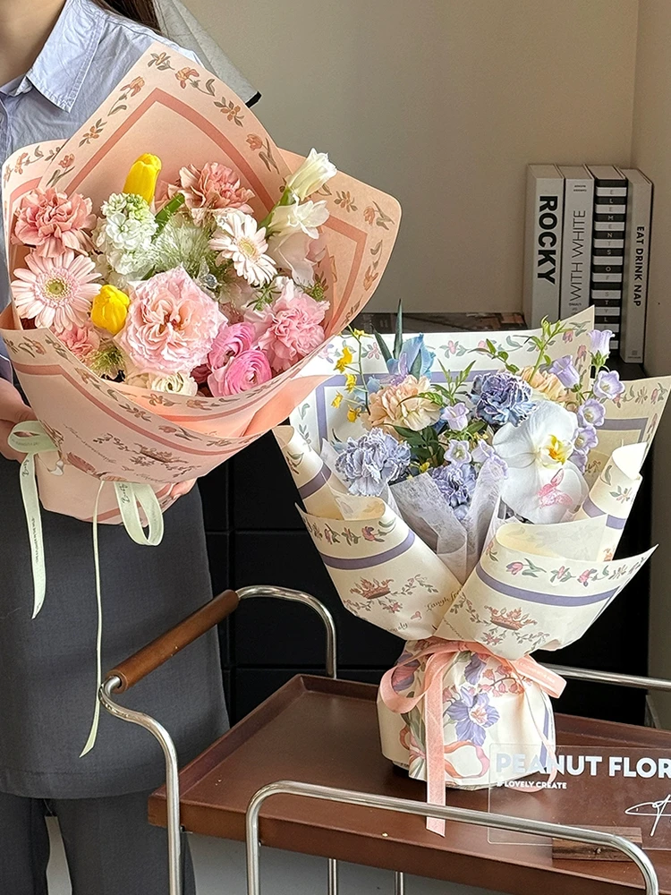 Valentine\'s Day Spring Overture Flower Wrapping Paper Art Kraft Paper Sheets Korean Paper For Flowers DIY Craft Paper