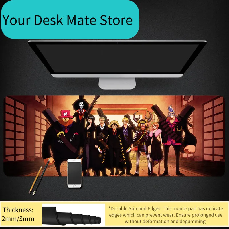 Waterproof Mouse Mat ONE PIECE Animation Peripheral Luffy Roronoa Zoro Dormitory Second Dimensional Computer Keyboard Table Mat