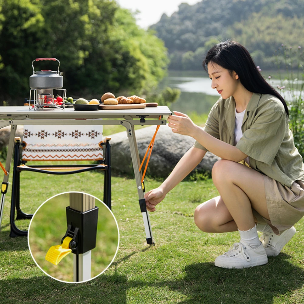 Outdoor Folding Table Portable Egg Roll Table Simple Picnic Camping Table and Chair Set Complimentary Storage Bag Mesa Furniture