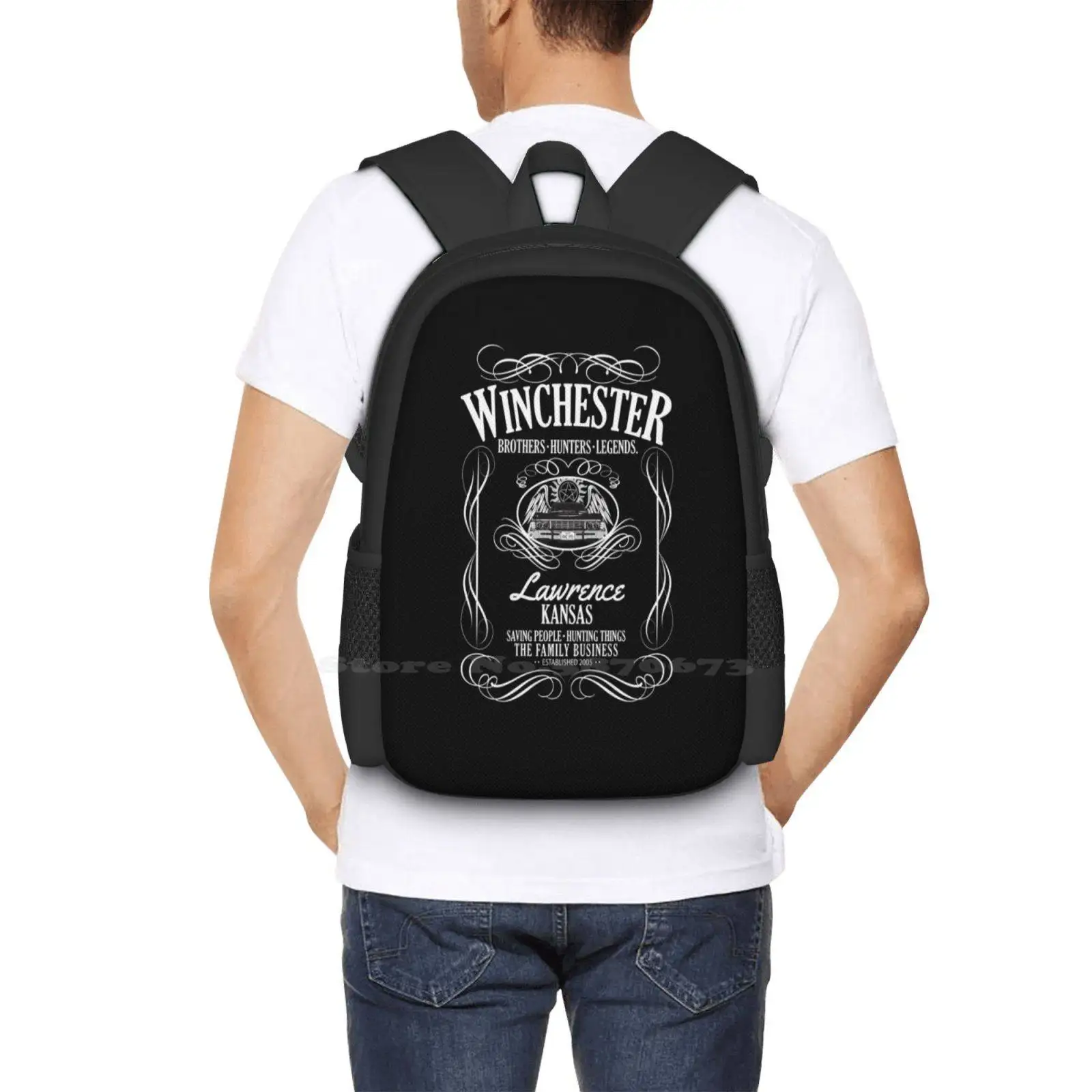 Winchester - American Legends Backpack For Student School Laptop Travel Bag Supernatural Sam Winchester Dean Winchester Bobby